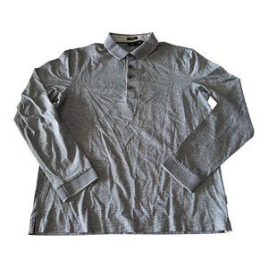 Hugo Boss Mens Shirt Size L Gray Mercerised Regular Fit Button-Up Long Sleeve